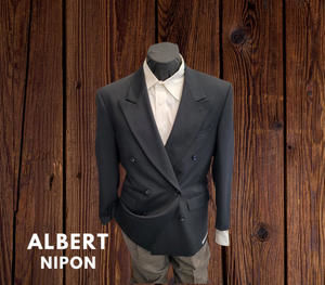 Albert Nipon 6 Button Double Breasted Blazer 40r Black